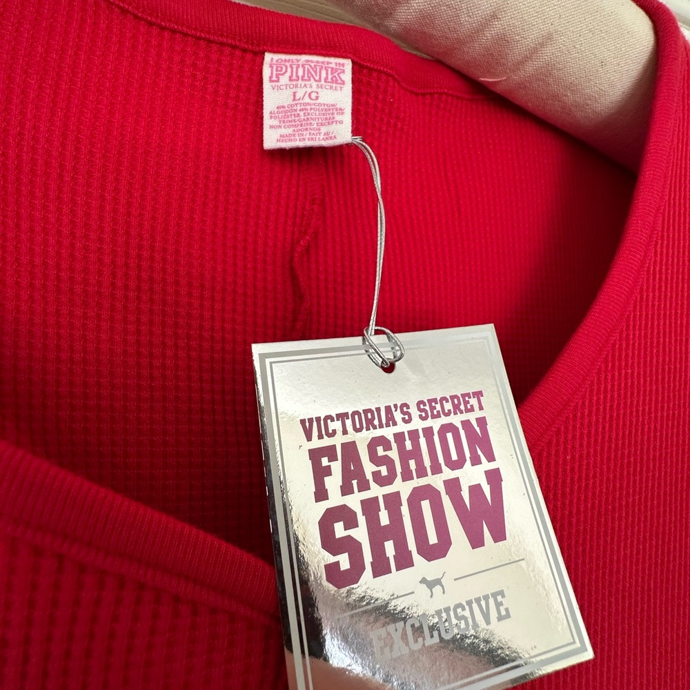 NWT 2010 Vintage PINK Victoria’s Secret Thermal Onesie Back Flap Holiday Rare - Picture 7 of 16